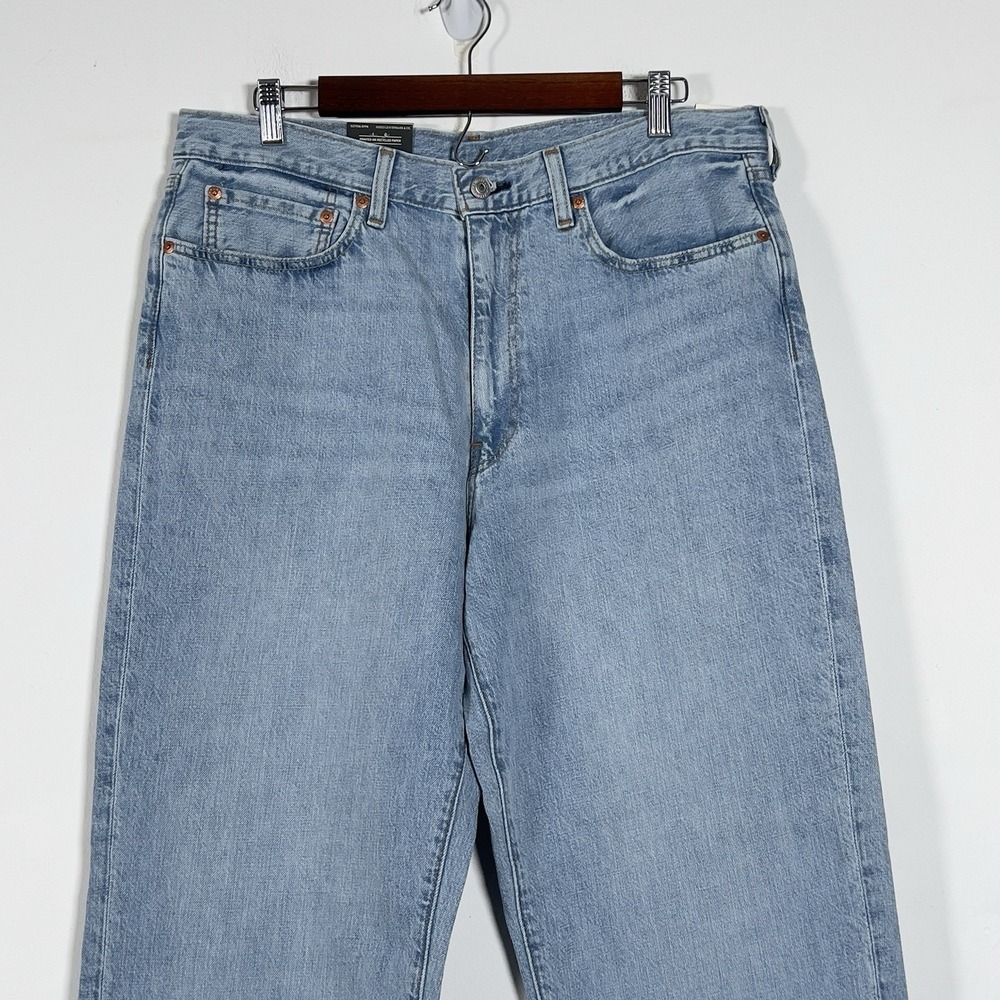 Levis 568 Loose Straight Jeans Mens Sz 34x32 Blue Denim Linen Cotton Blend - Picture 2 of 16